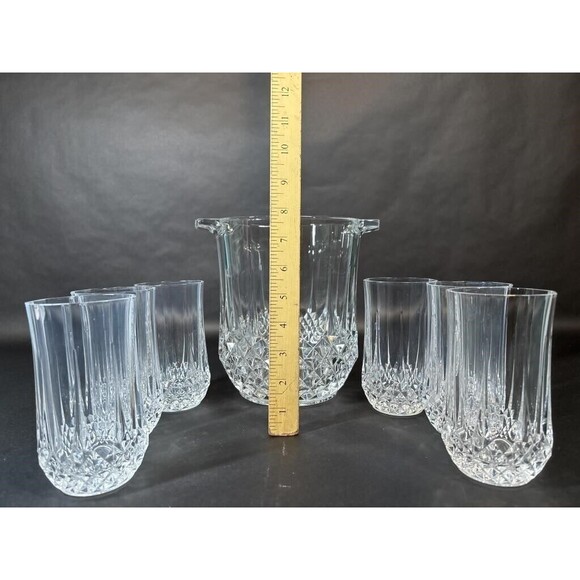 Cristal d'arques Longchamp J.G. Durand Crystal Champagne Bucket France w/Glasses - Picture 9 of 9